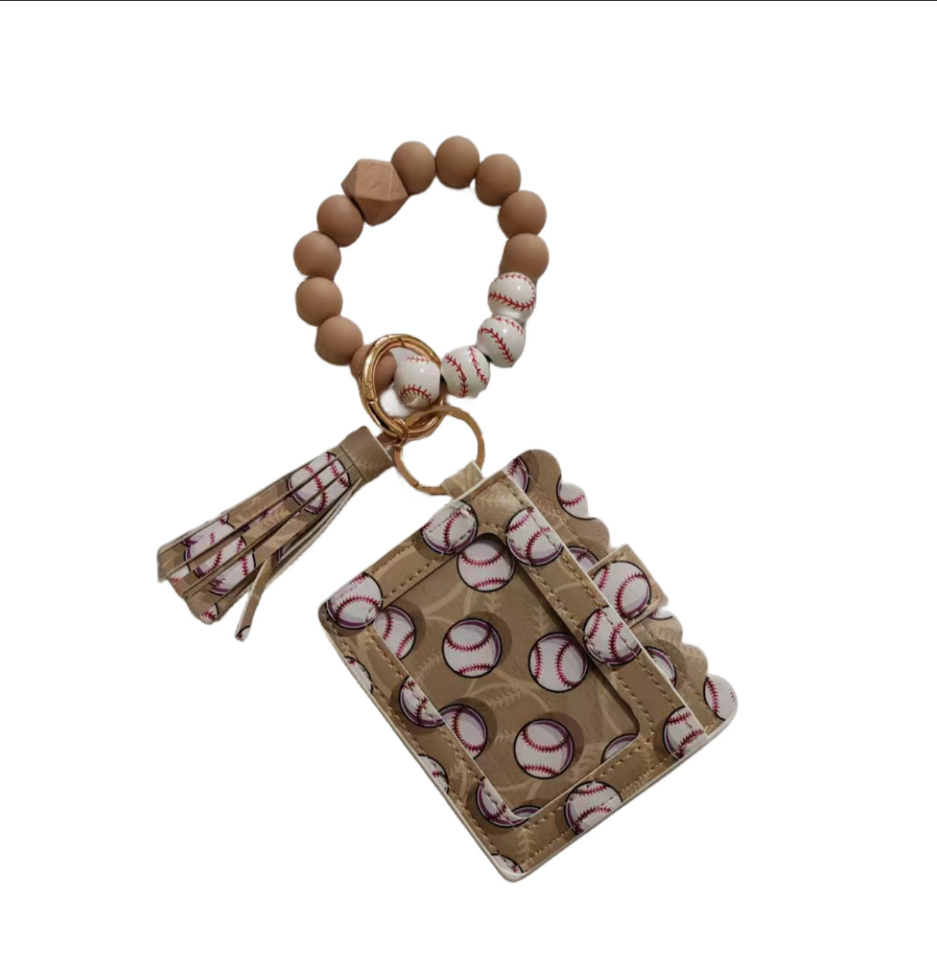 Wholesale Silicone Bead Bracelet Card Holder Keychain